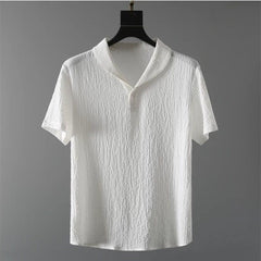Men's Crinkled Co-Ord Set White Robykart