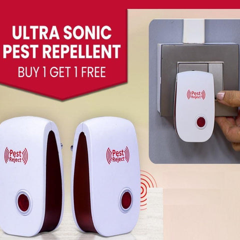 Ultrasonic Pest Repeller for Mosquito, Cockroaches, etc (Pack of 2) Robykart