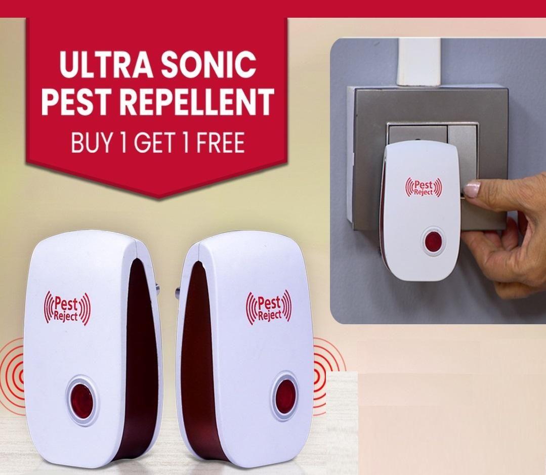 Ultrasonic Pest Repeller for Mosquito, Cockroaches, etc (Pack of 2) Robykart