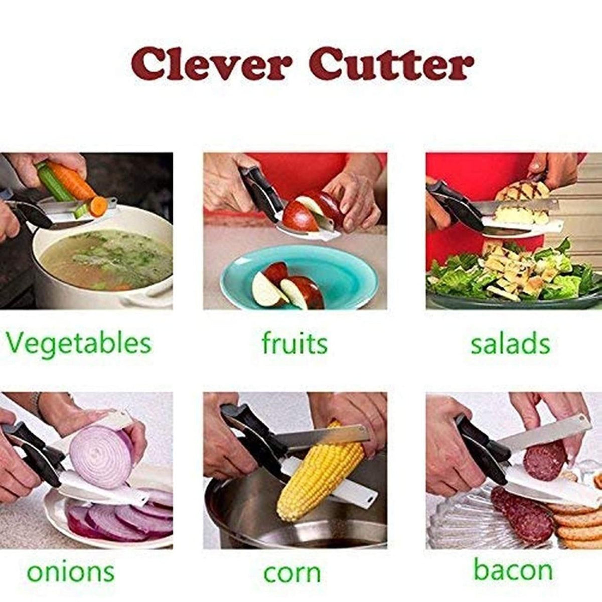 Clever Cutter - 2 in 1 Kitchen Knife / Cleaver Cutters Robykart