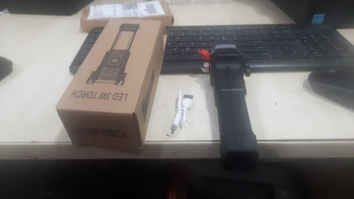 Portable Rechargeable Torch LED Flashlight Robykart