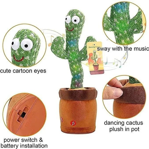 LED Musical Dancing & Mimicry Cactus Toy Robykart