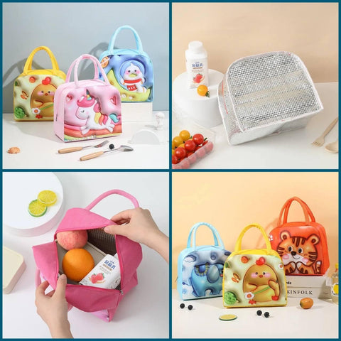 3D Cartoon Lunch Bag For Kids Robykart