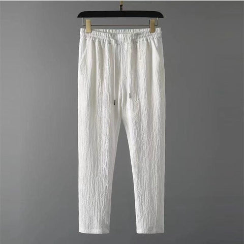 Men's Crinkled Co-Ord Set White Robykart
