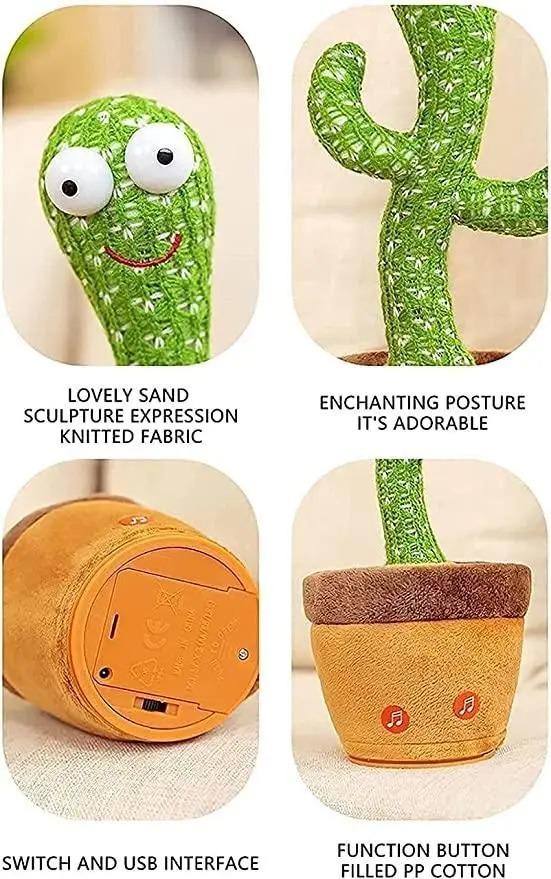 LED Musical Dancing & Mimicry Cactus Toy Robykart