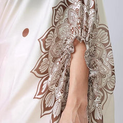 Satin Silk Printed Kaftan Saree With Unstitched Blouse Robykart
