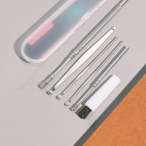 6 Pieces Ear Wax Removal Smooth Stainless Steel Kit Robykart