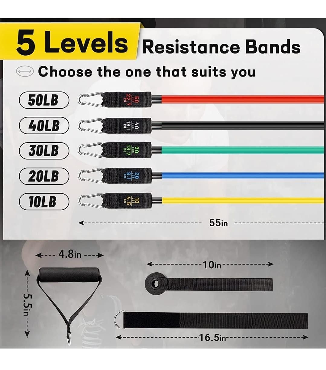 Resistance Band Set for Heavy Workout Robykart