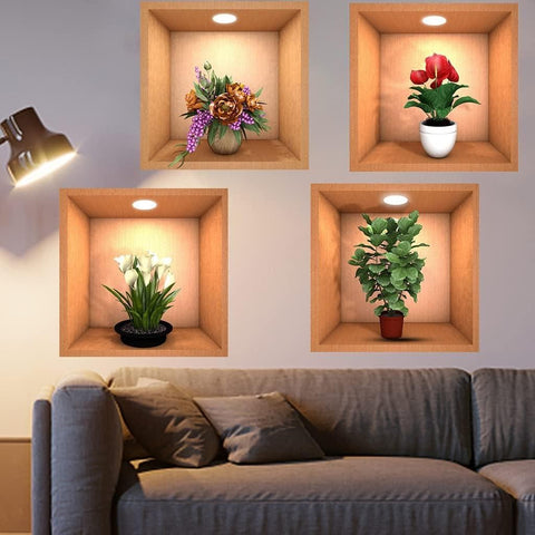 Golden 3D Wall Elegance Sticker Robykart