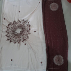 Satin Silk Printed Kaftan Saree With Unstitched Blouse Robykart