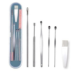 6 Pieces Ear Wax Removal Smooth Stainless Steel Kit Robykart