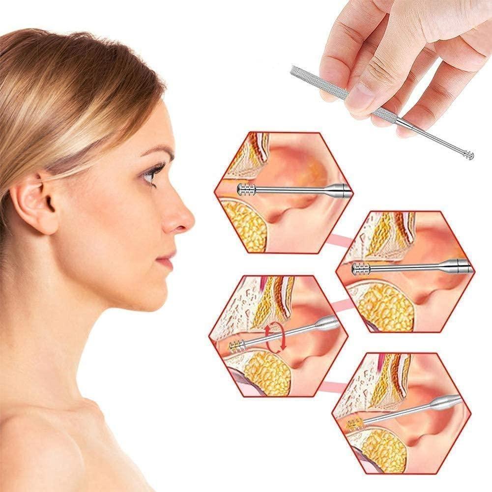 6 Pieces Ear Wax Removal Smooth Stainless Steel Kit Robykart