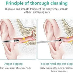 6 Pieces Ear Wax Removal Smooth Stainless Steel Kit Robykart