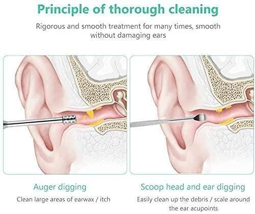 6 Pieces Ear Wax Removal Smooth Stainless Steel Kit Robykart