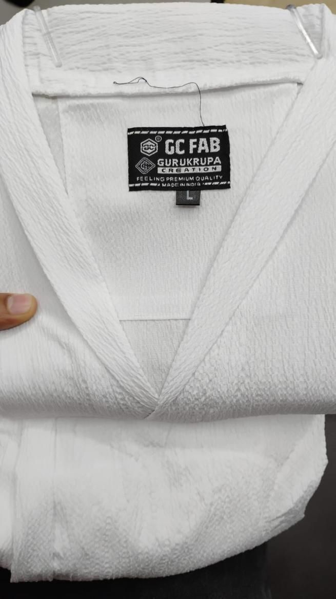Men's Crinkled Co-Ord Set White Robykart