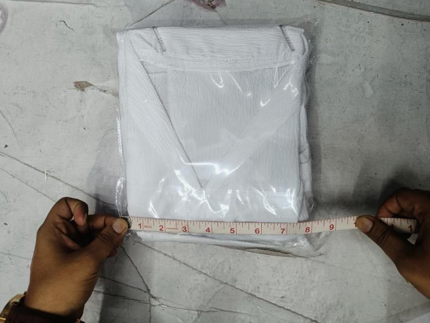 Men's Crinkled Co-Ord Set White Robykart