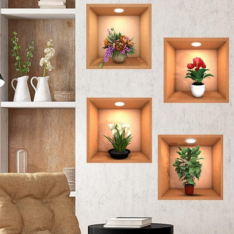 Golden 3D Wall Elegance Sticker Robykart